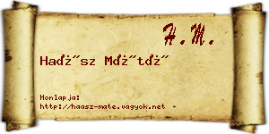 Haász Máté névjegykártya